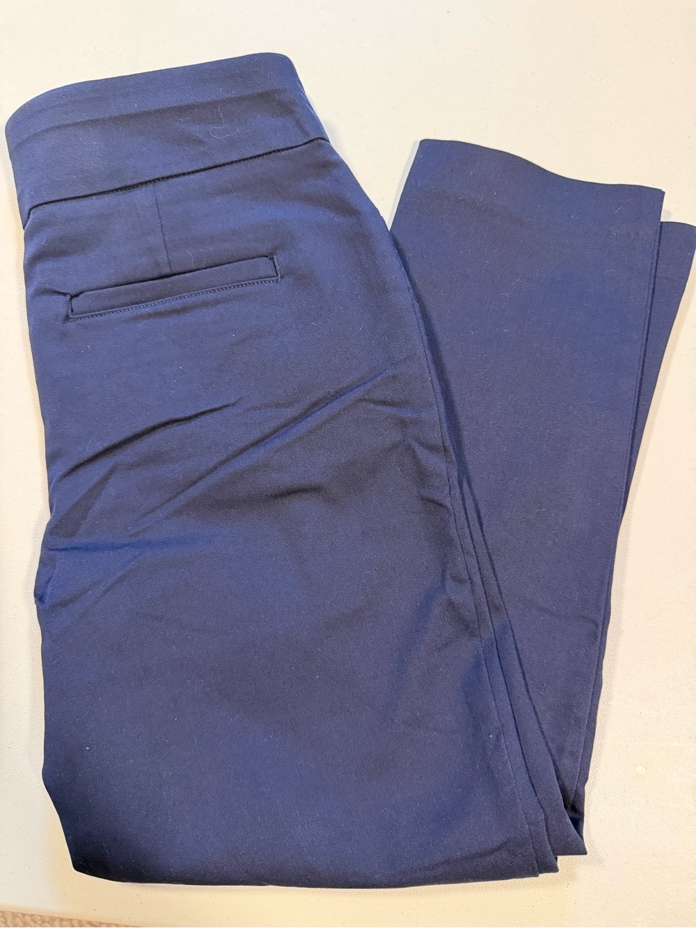 NWT Croft & Barrow Petite Straight Leg Pants | 6P Short | Navy Stretch Pants